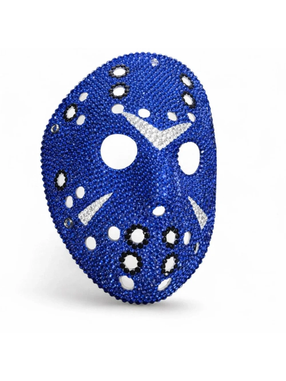 Jason Sapphire Blue & Crystal Diamond Bling Sparkly Hockey Mask Horror New